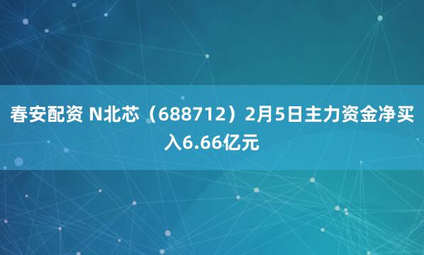春安配资 N北芯（688712）2月5日主力资金净买入6.66亿元