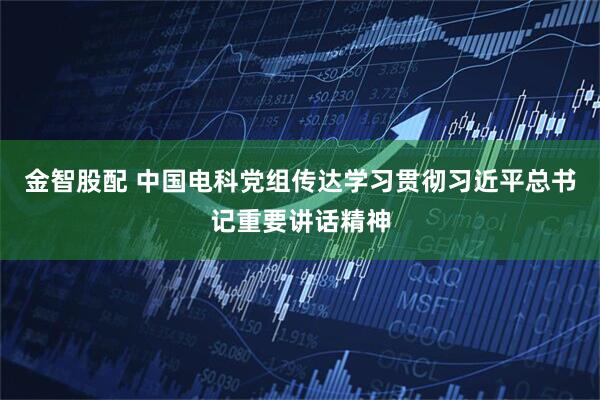 金智股配 中国电科党组传达学习贯彻习近平总书记重要讲话精神